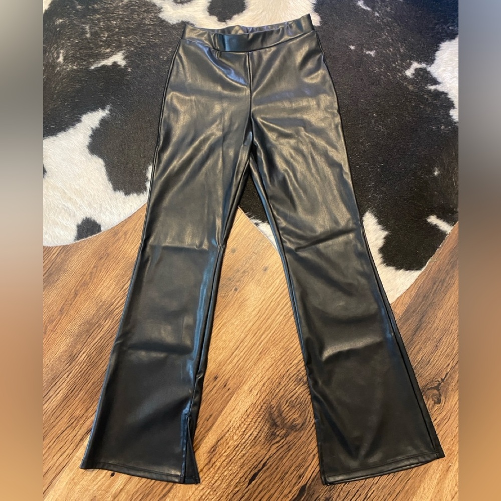 Girl’s H&M Faux Leather Flare Leg Pants Size 12